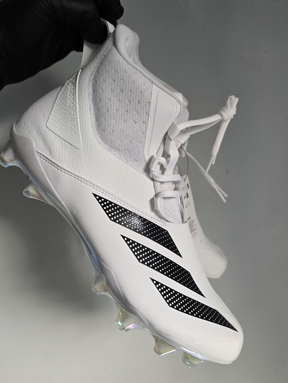 adidas Adizero Chaos Lineman Football Cleats White Black JQ6509 Men's Size 14